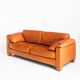 Three-seater sofa in cognac-colored leather produced by De Sede. Model DS-17/123, Switzerland, 2000s