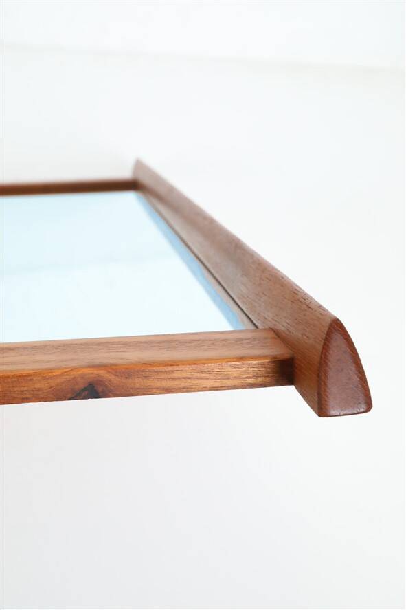 Mid-century teak mirror / Danish modern design / 1960s