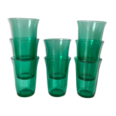 Batch of 8 verres to eau turquoise vintage retro