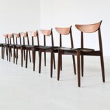 Harry Ostergaard set of eight dining chairs rosewood Randers Denmark 1960