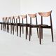 Harry Ostergaard set of eight dining chairs rosewood Randers Denmark 1960