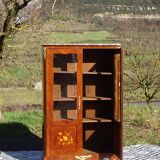Glass library with rosewood marquetry in the Louis XV style.
