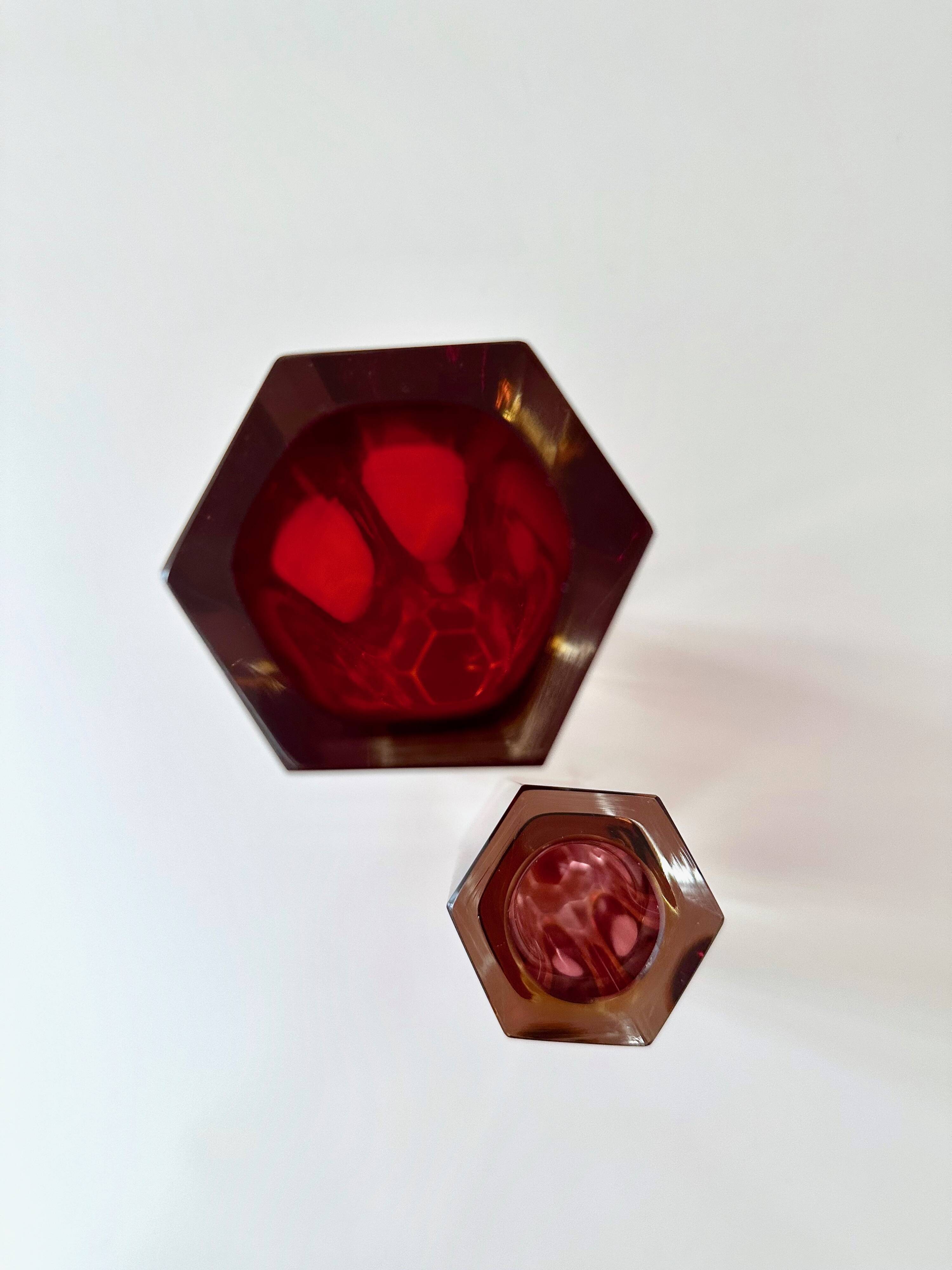 2 Sommerso vases, Flavio Poli, 60's