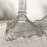Molded glass candle holders X3