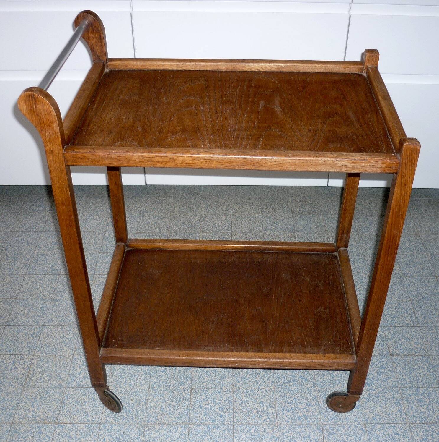 Wooden trolley on wheels 1960