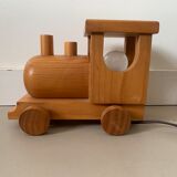 Vintage pine locomotive lamp