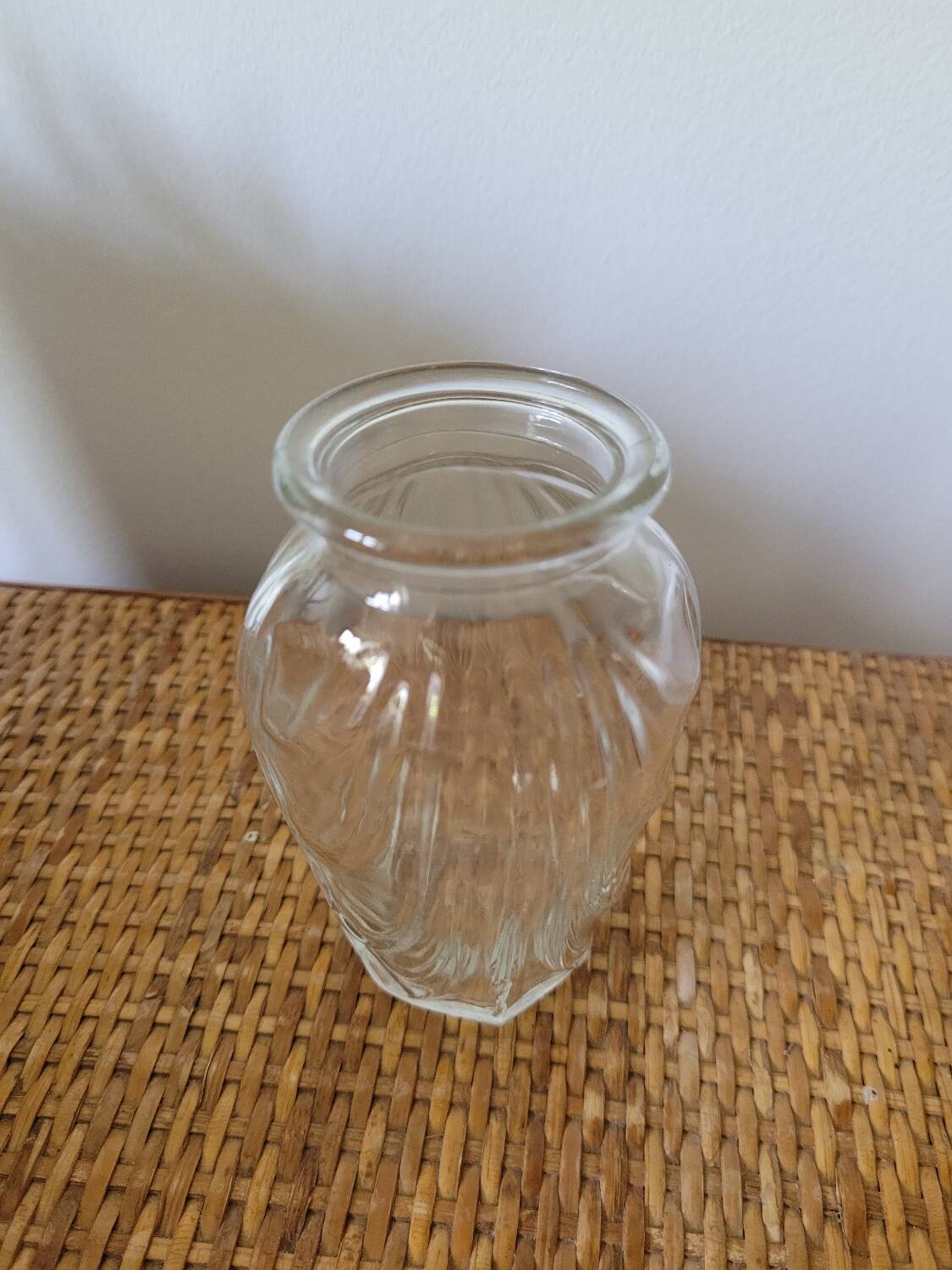 Small molded glass bulb vase
