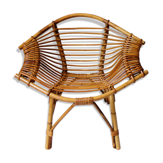 Fauteuil enfant rotin