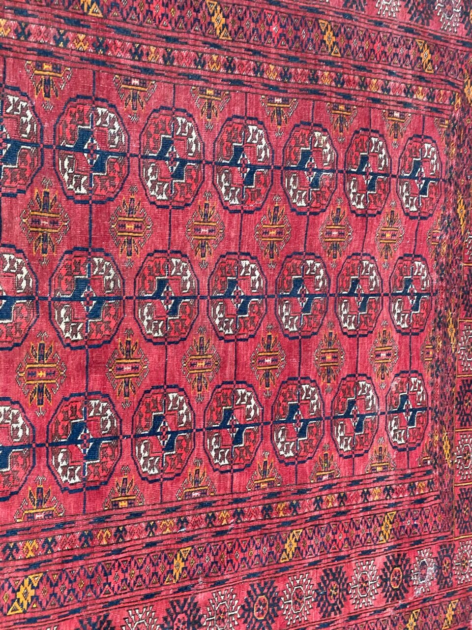 Old Turkmen bukhara handmade handmade wool rug 120x164 cm