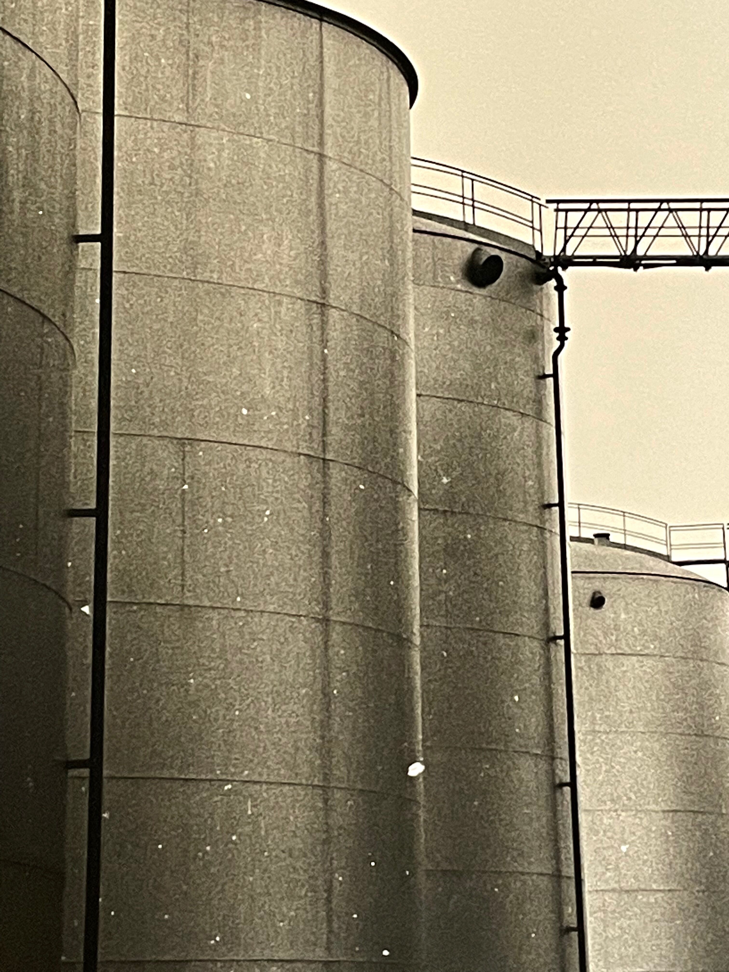 Photograph black and white silver print circa 1970 industrialization