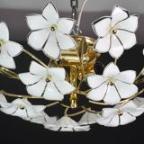 Delicious Murano Ceiling Light White Flowers, 1970