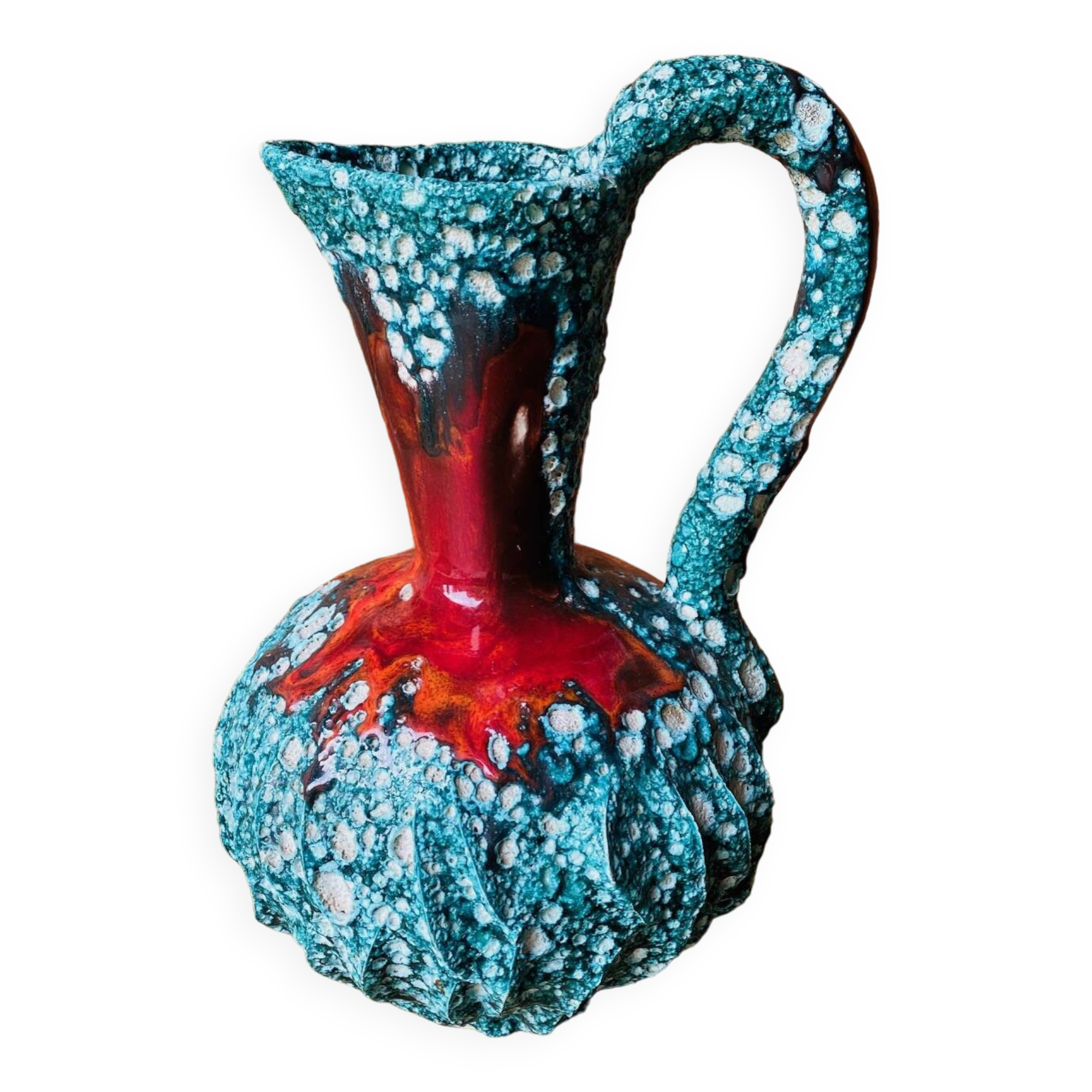 Fat lava vase Vallauris 60s
