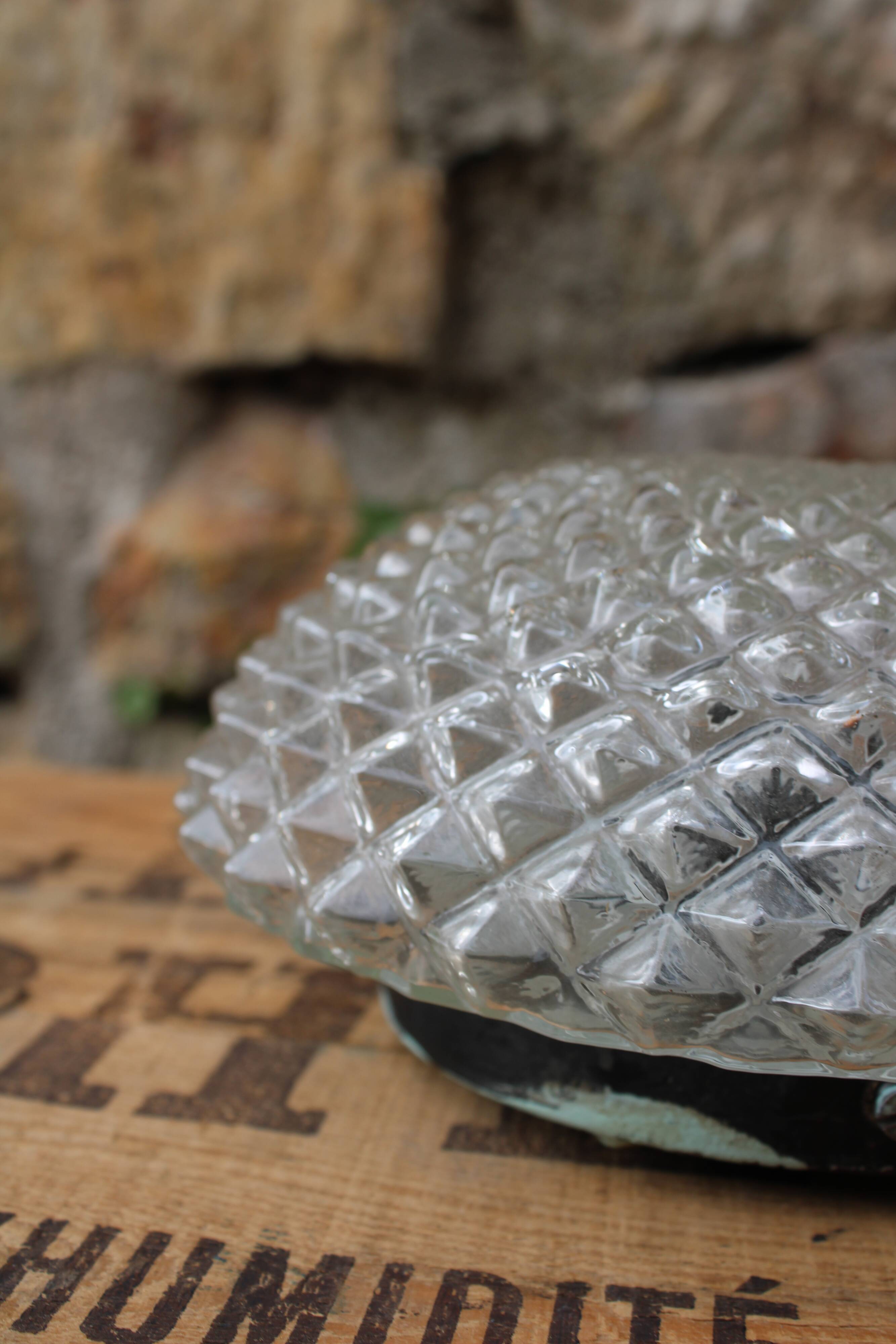 Moulded glass ceiling light