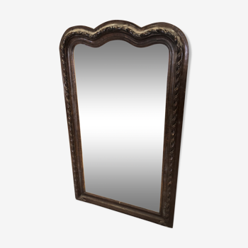 Large antique wooden mirror 140 by 86 cm