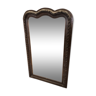 Large antique wooden mirror 140 by 86 cm