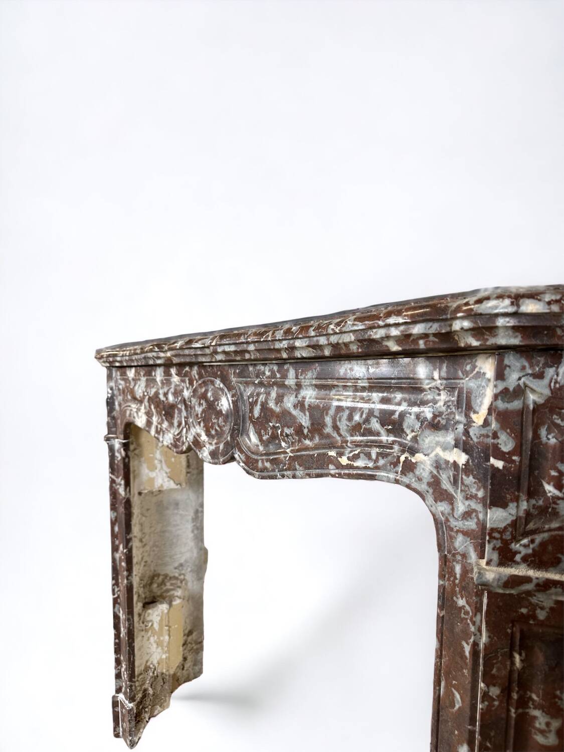 Red marble fireplace late 19th century