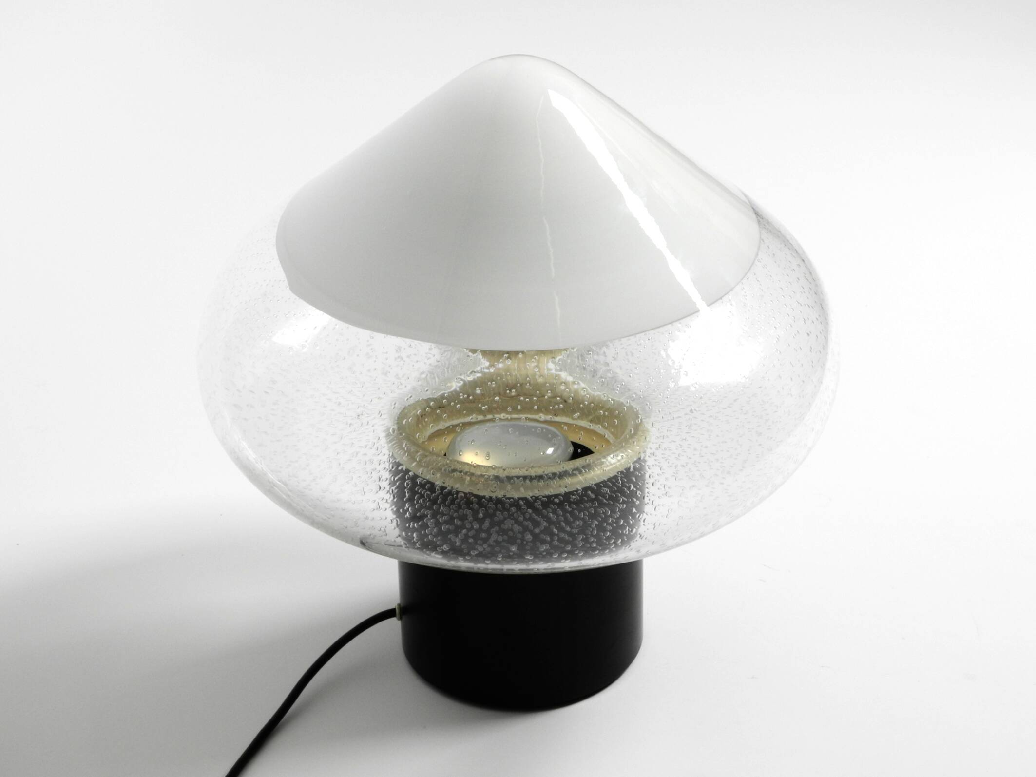 Lampe de table en verre de Murano en deux pièces des années 1960 par Roberto Pamio pour Leucos