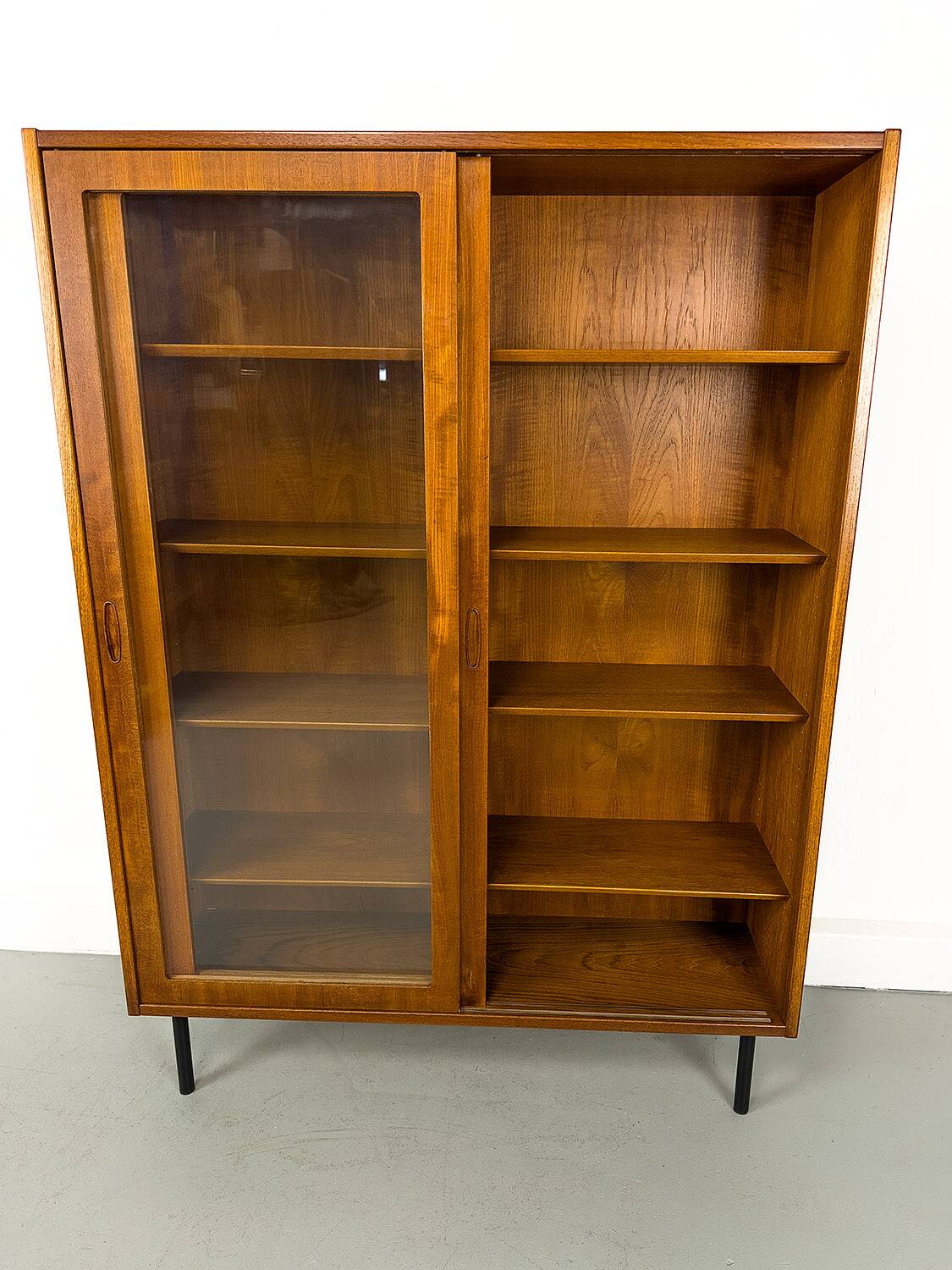 Danish Teak Cabinet with Glass Doors by Carlo Jensen for Hundevad & Co, 1960s