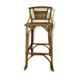 Rattan and bamboo stool