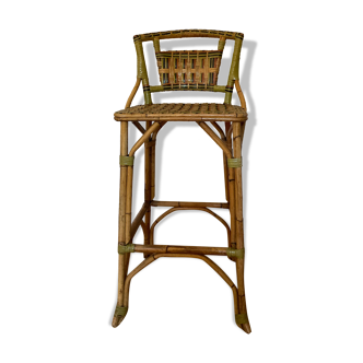 Rattan and bamboo stool