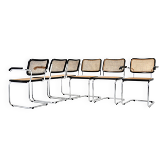 Set of 6 B32 style dining room chairs by Marcel Breuer