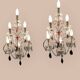 Florentine Tole Crystal Sconces Set of 2 1950’s