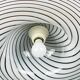Swirling Murano glass pendant lamp, Italy, 1970s
