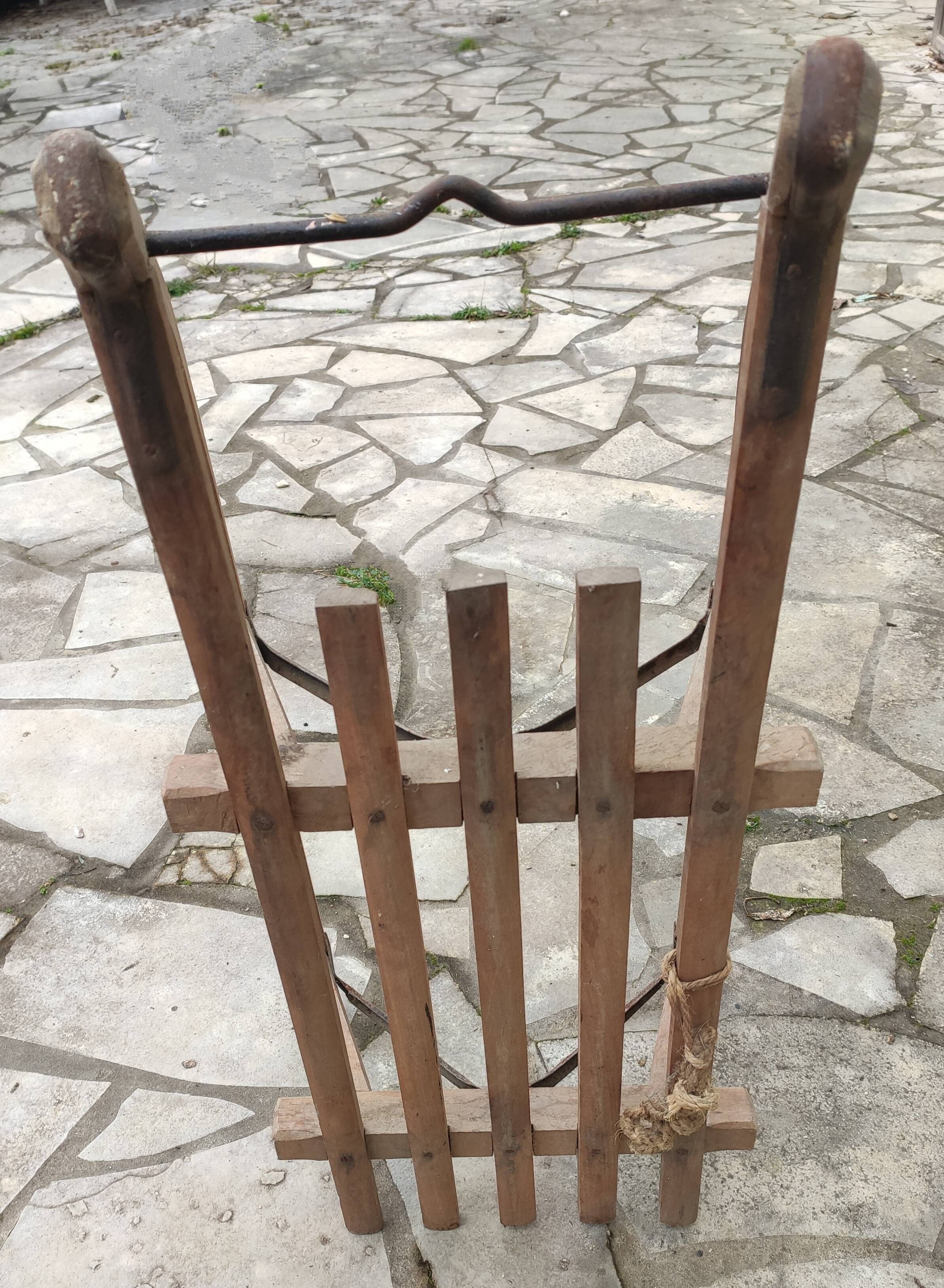 Old vintage wooden sled
