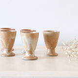 Set de 5 verres à pied en grès vintage