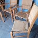 Lot 2 armchairs and 2 chairs design wood and straw period 1970