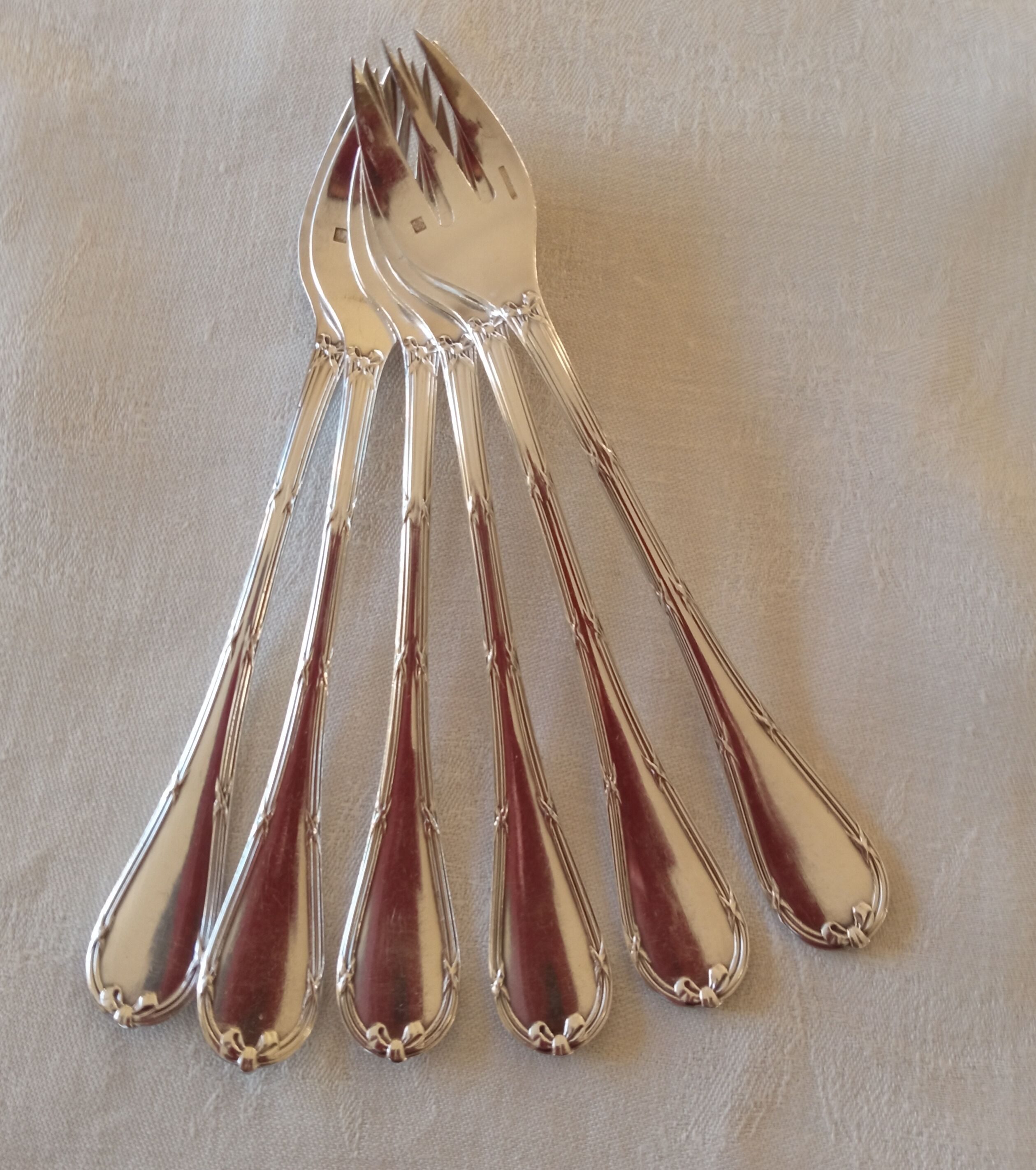 Set of 6 Christofle oyster forks