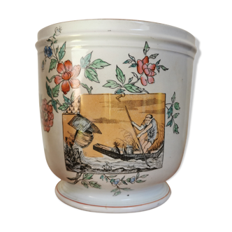 Cache pot earthenware Luneville Japan