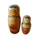 Duo de poupées russes anciennes vintage bois matriochka