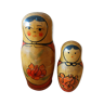 Duo of vintage vintage Russian dolls matryoshka wood