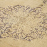 Handwoven antique anatolian beige rug 204 cm x 290 cm