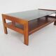 Mid-century coffee table with smoked glass, The Netherlands 1960's