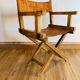 Fauteuil pliant bois et cuir