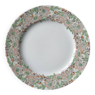 Large flat plate - dish with very floral decoration