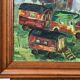 Oil on canvas representing a gypsy or fairground camp