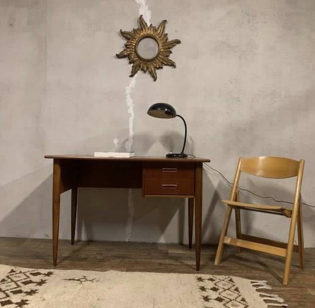 Scandinavian teak desk from the 1960s, length 110 cm