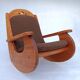 Large brutalist pine rocking chair from Wasa, 1987