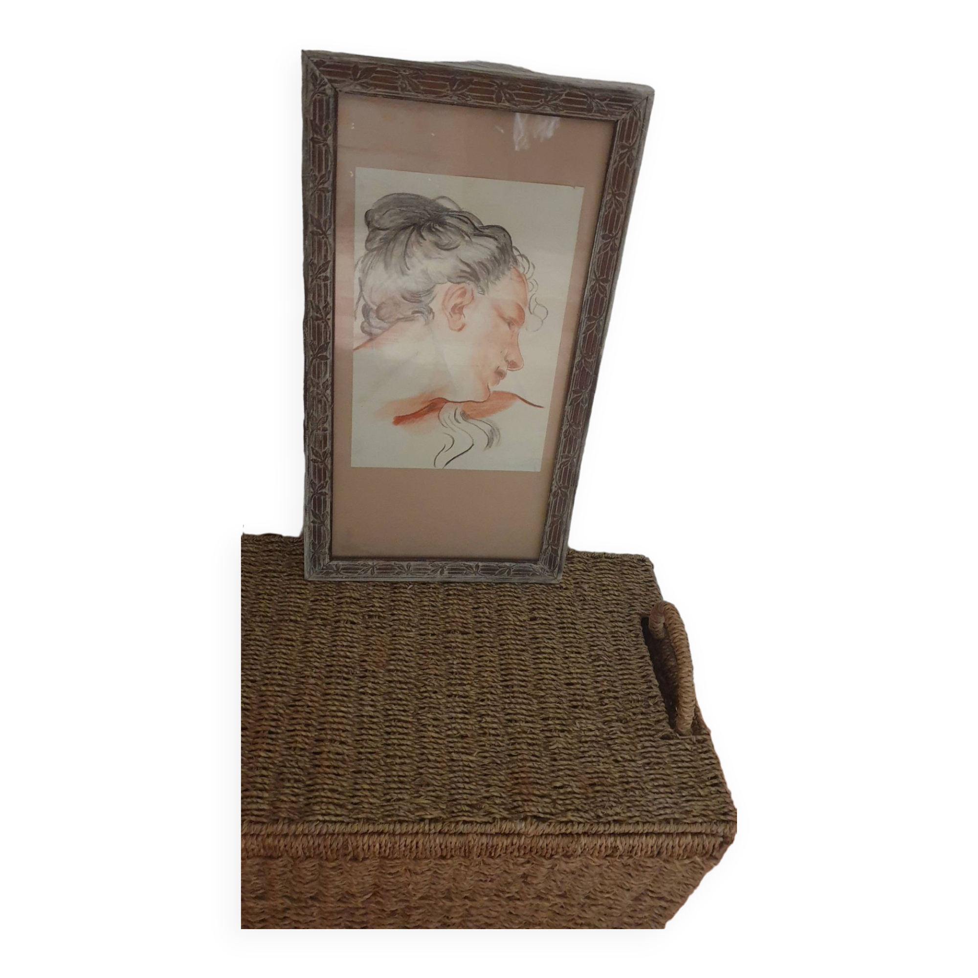 Wooden frame + drawing