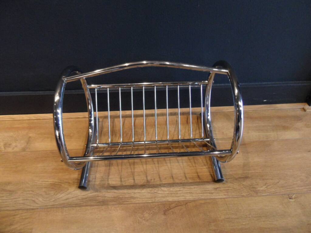 Porte-revues en chrome vintage