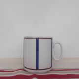 Set of 2 blue and red porcelain Basque mugs