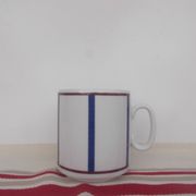 Lot de 2 mugs basque porcelaine bleu et rouge
