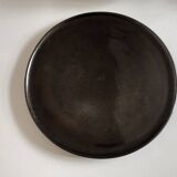 XXL Beretta Vallauris 1960 black glazed earthenware tray D34cm