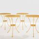Set of 4 neoclassical side tables in brass and marble by Maison Charles, 1960.