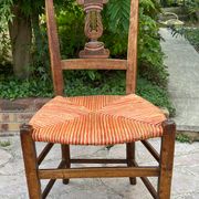 Pair of straw seated chairs