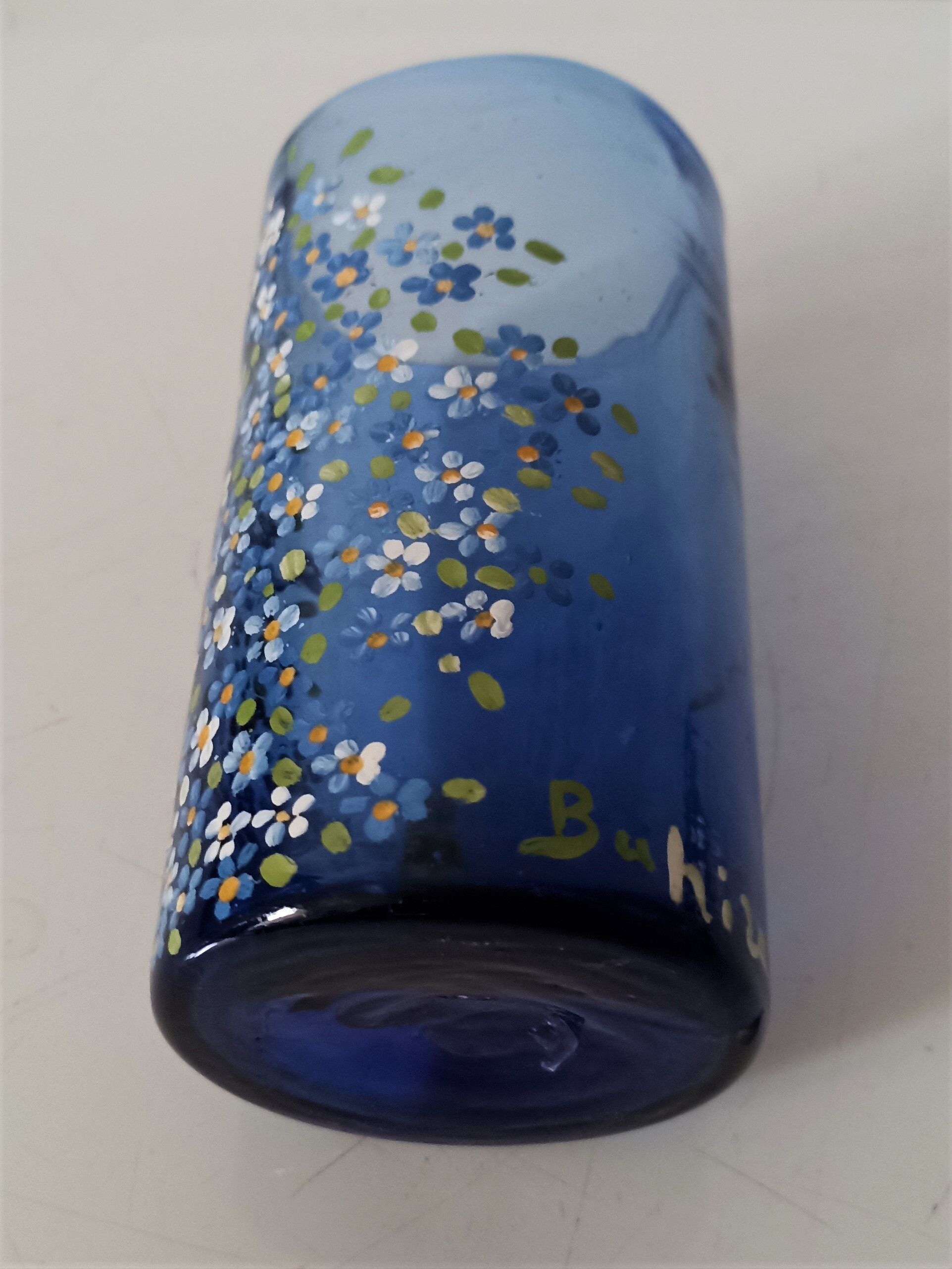 Vase verre soufflé peint à la main