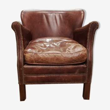 Fauteuil club en cuir